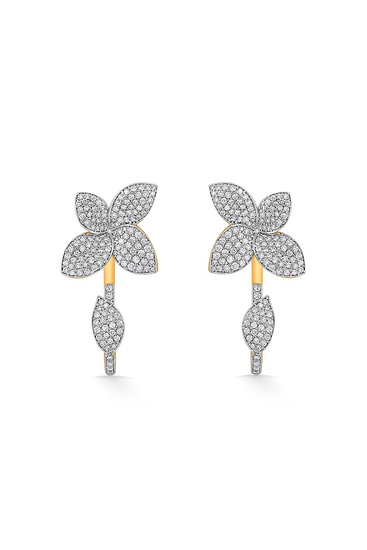 18kt Rose Gold Finish Earrings With 313 Diamonds by ZEN DIAMOND at Pernia's Pop Up Shop