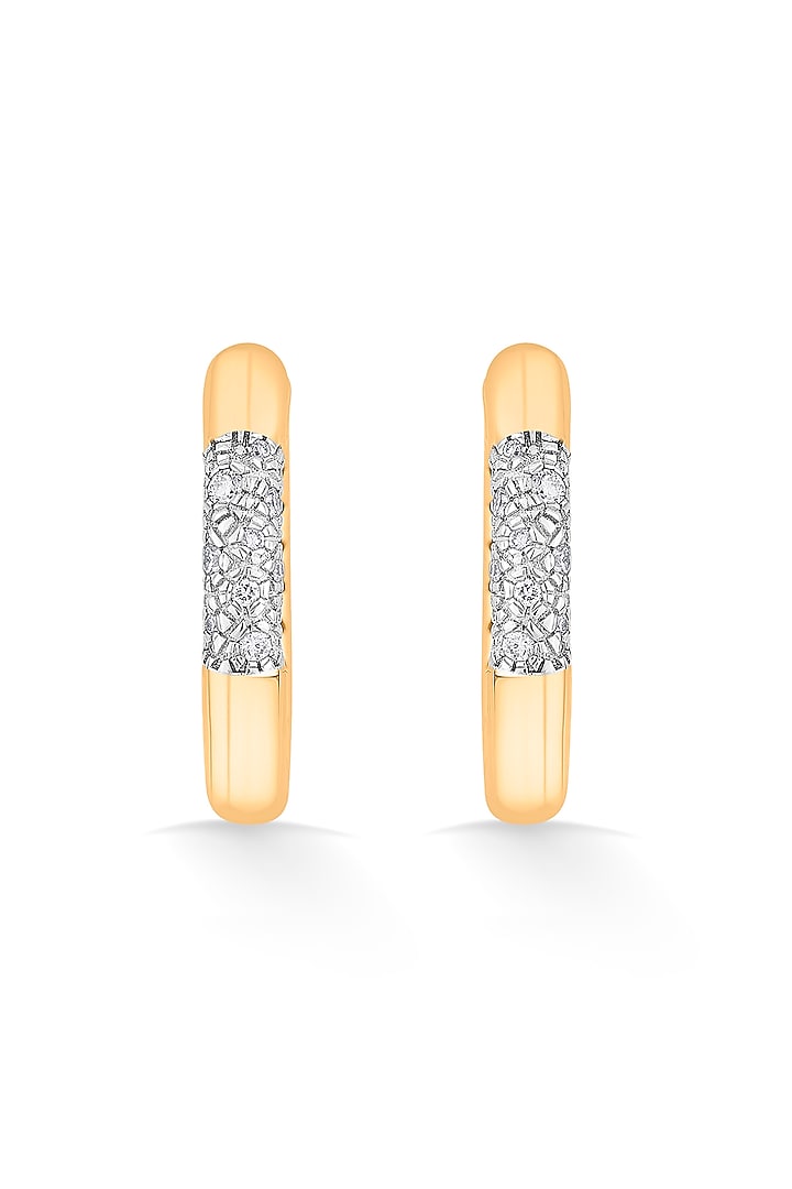 18kt Rose Gold Finish Earrings With 25 Diamonds by ZEN DIAMOND at Pernia's Pop Up Shop