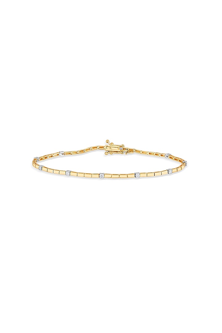18kt Rose Gold Finish Loose Bracelet With 10 Diamonds by ZEN DIAMOND at Pernia's Pop Up Shop