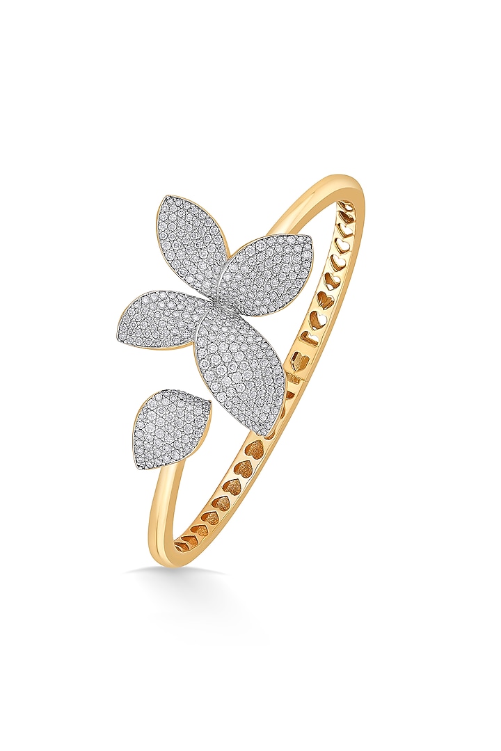 18kt Rose Gold Finish Oval Bangle With 313 Diamonds by ZEN DIAMOND at Pernia's Pop Up Shop