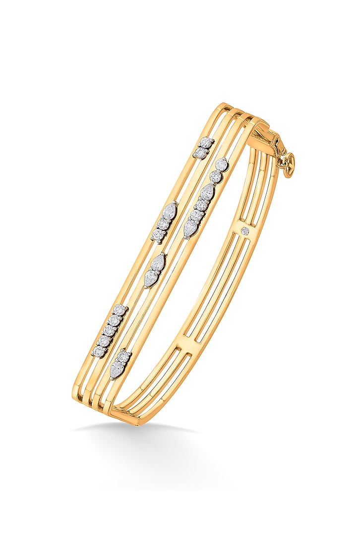 18kt Rose Gold Finish Bangle With 21 Diamonds by ZEN DIAMOND at Pernia's Pop Up Shop
