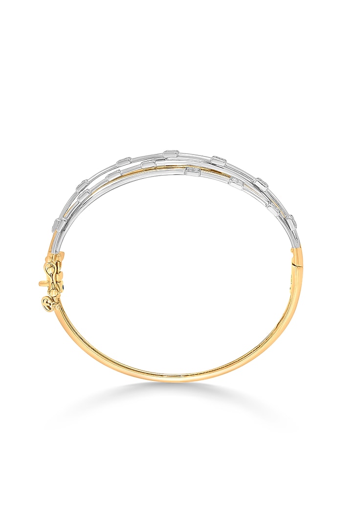 18kt Rose Gold Finish Oval Bangle With 81 Diamonds by ZEN DIAMOND at Pernia's Pop Up Shop