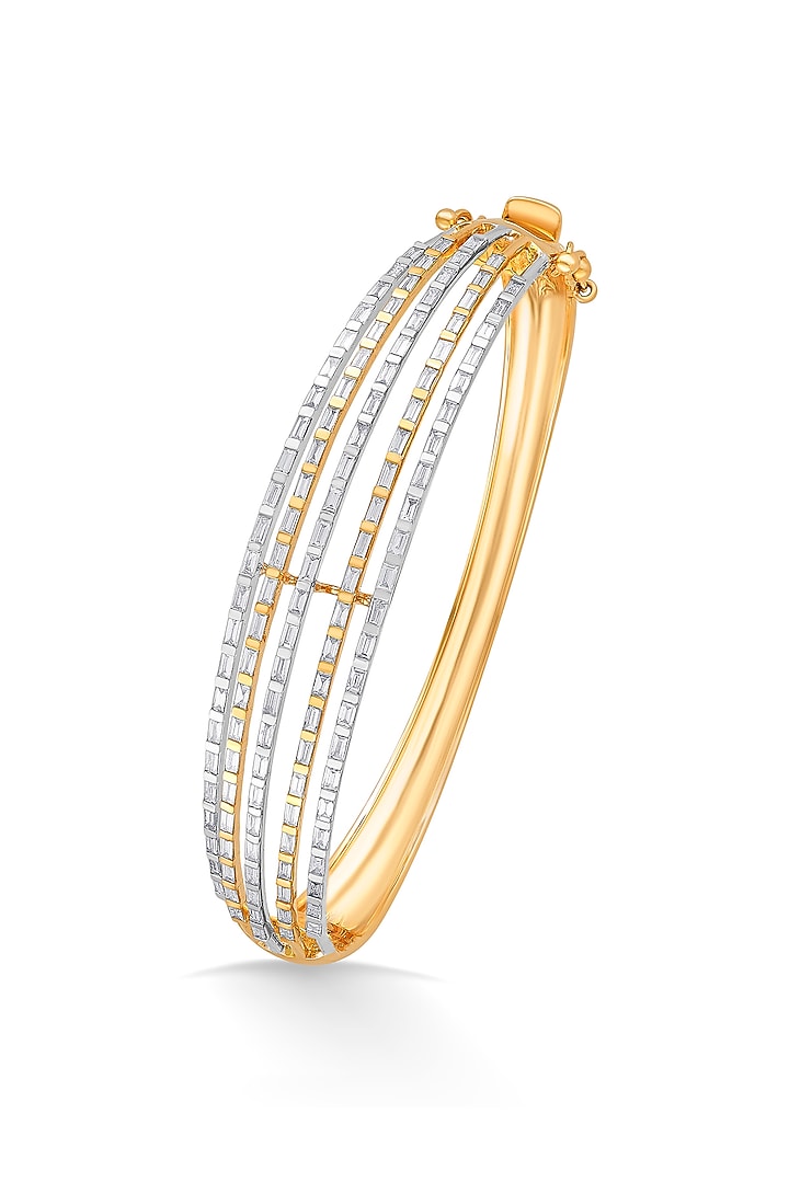 18kt Rose Gold Finish Oval Bangle With 121 Diamonds by ZEN DIAMOND at Pernia's Pop Up Shop