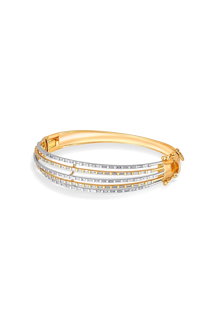 18kt Rose Gold Finish Oval Bangle With 121 Diamonds by ZEN DIAMOND at Pernia's Pop Up Shop
