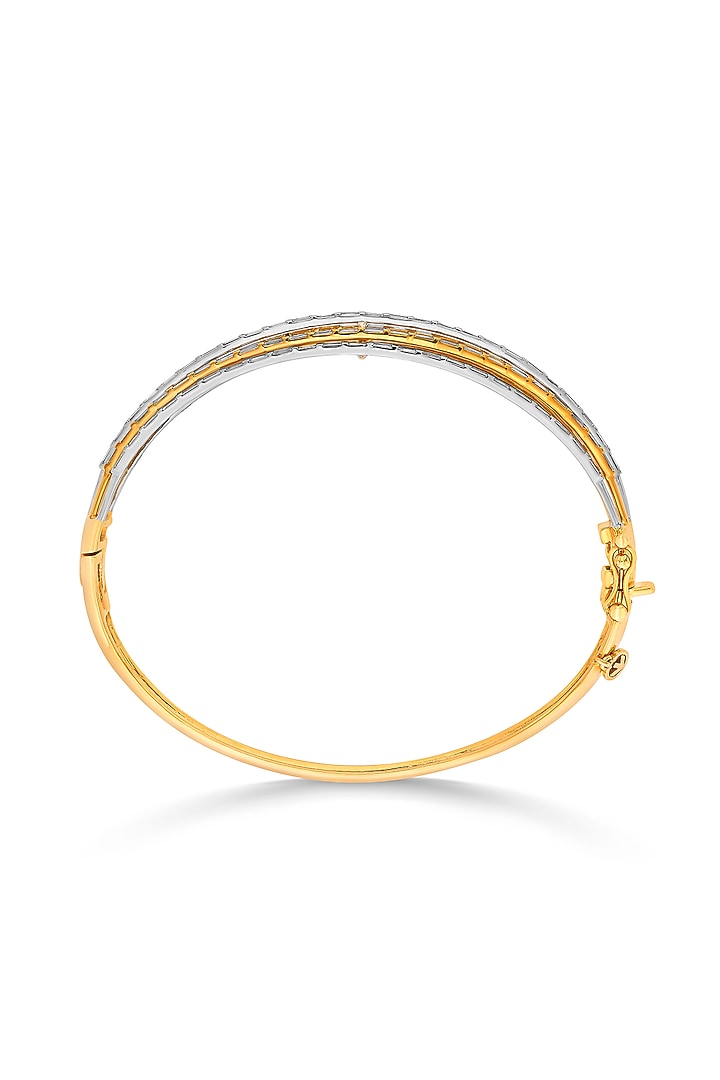 18kt Rose Gold Finish Oval Bangle With 121 Diamonds by ZEN DIAMOND at Pernia's Pop Up Shop