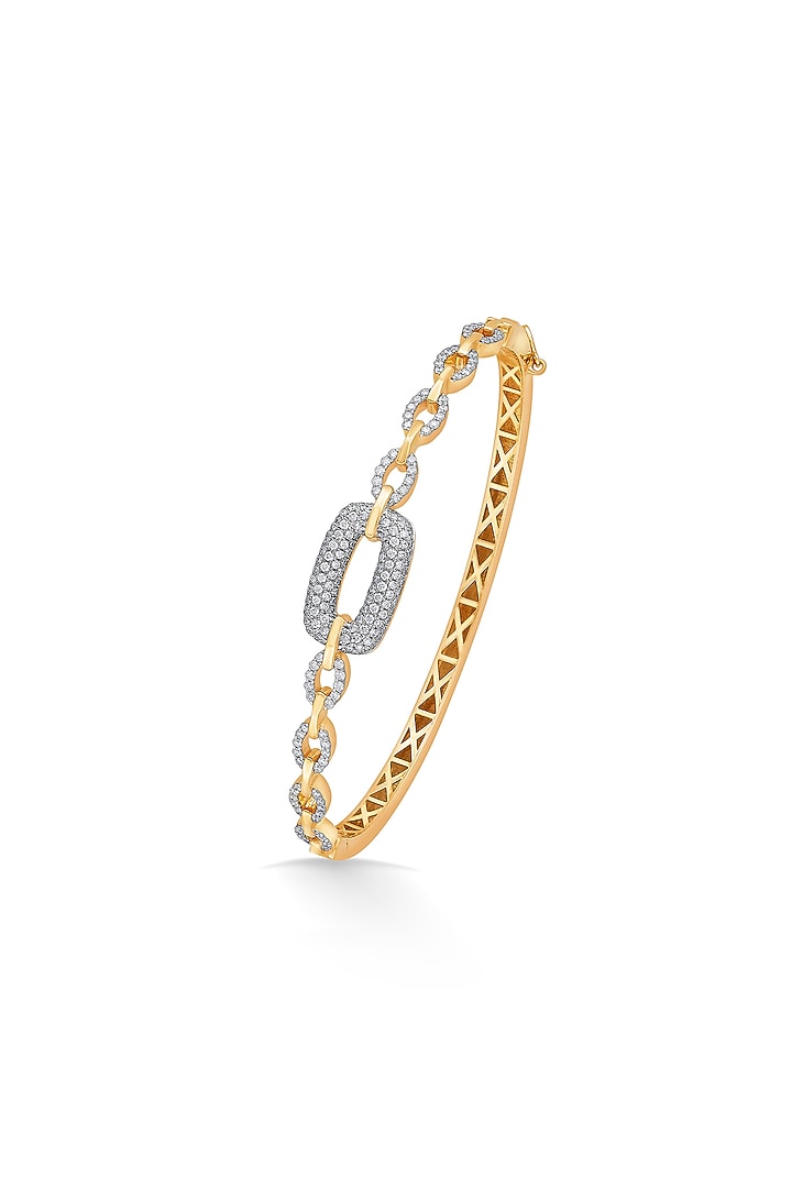 18kt Rose Gold Finish Oval Bangle With 215 Diamonds by ZEN DIAMOND at Pernia's Pop Up Shop
