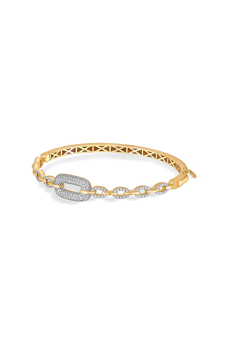18kt Rose Gold Finish Oval Bangle With 215 Diamonds by ZEN DIAMOND at Pernia's Pop Up Shop
