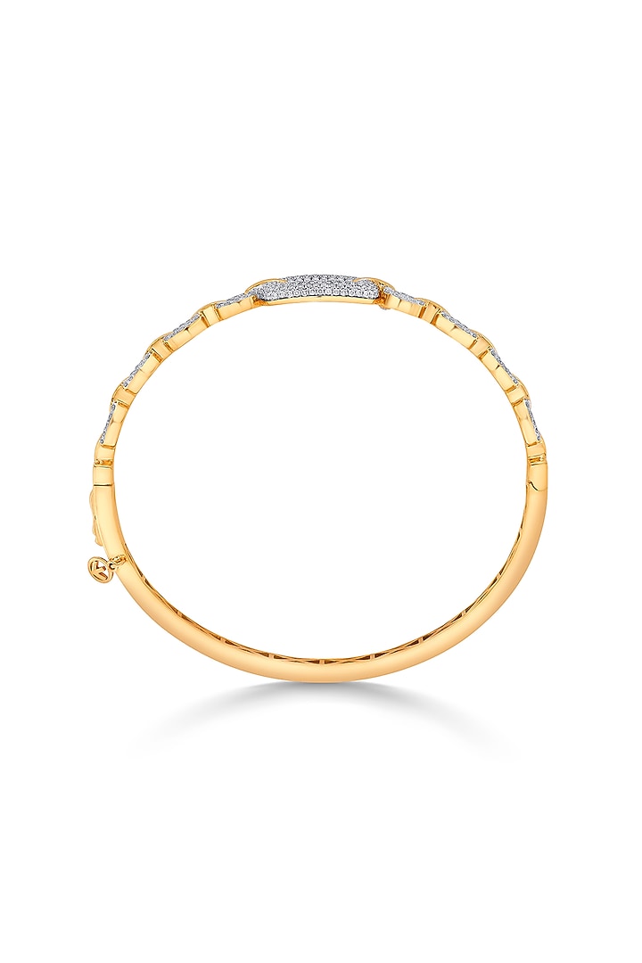 18kt Rose Gold Finish Oval Bangle With 215 Diamonds by ZEN DIAMOND at Pernia's Pop Up Shop