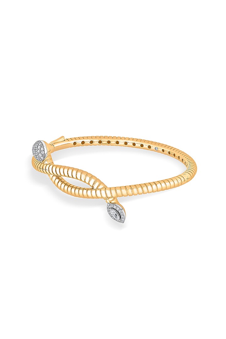 18kt Rose Gold Finish Oval Bangle With 49 Diamonds by ZEN DIAMOND at Pernia's Pop Up Shop
