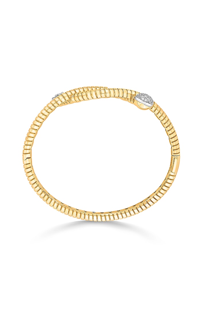 18kt Rose Gold Finish Oval Bangle With 49 Diamonds by ZEN DIAMOND at Pernia's Pop Up Shop
