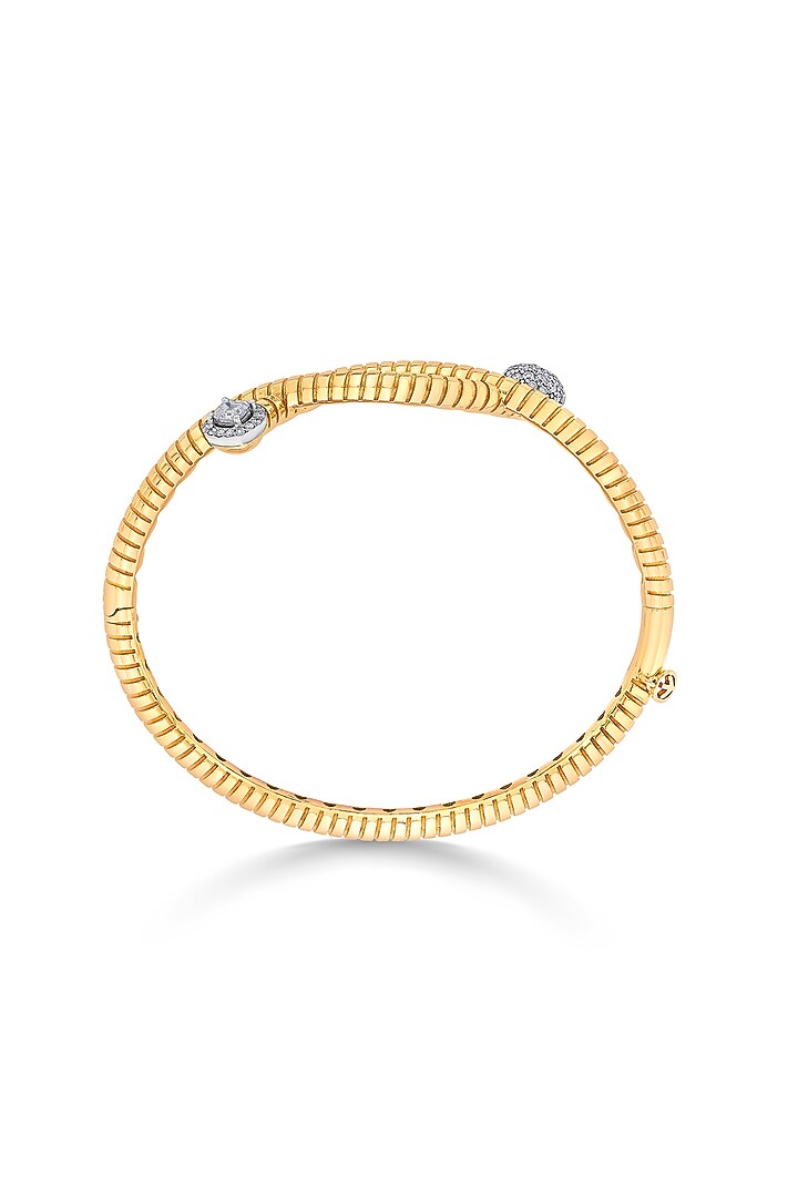 18kt Rose Gold Finish Oval Bangle With 49 Diamonds by ZEN DIAMOND at Pernia's Pop Up Shop