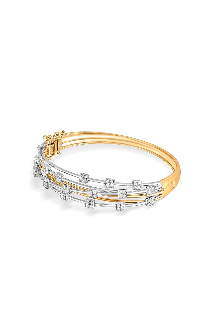 18kt Rose Gold Finish Oval Bangle With 81 Diamonds by ZEN DIAMOND at Pernia's Pop Up Shop