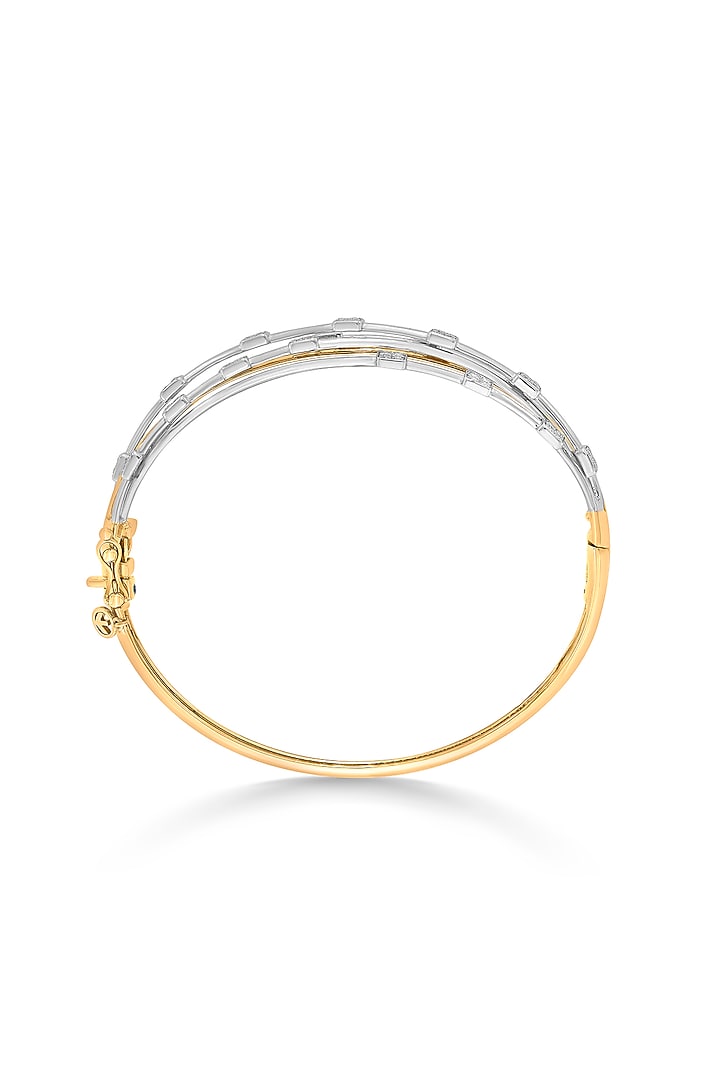 18kt Rose Gold Finish Oval Bangle With 81 Diamonds by ZEN DIAMOND at Pernia's Pop Up Shop