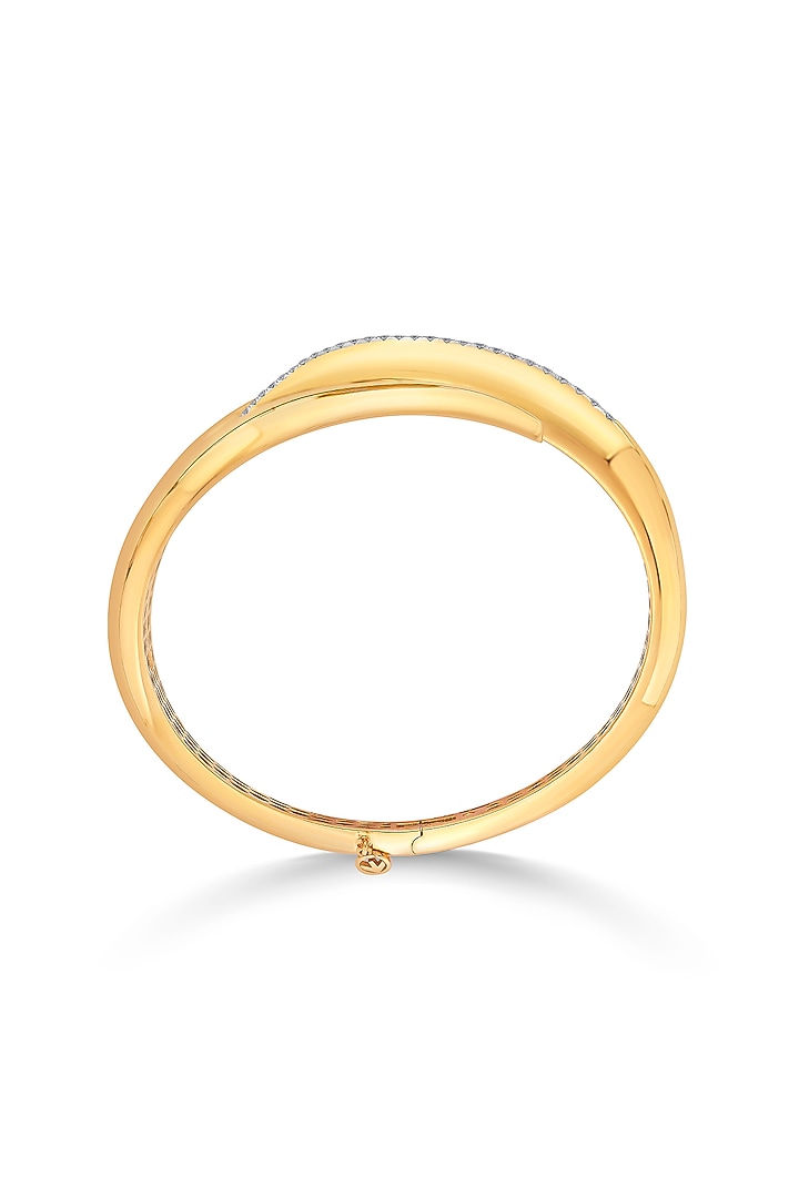 18kt Rose Gold Finish Oval Bangle With 29 Diamonds by ZEN DIAMOND at Pernia's Pop Up Shop