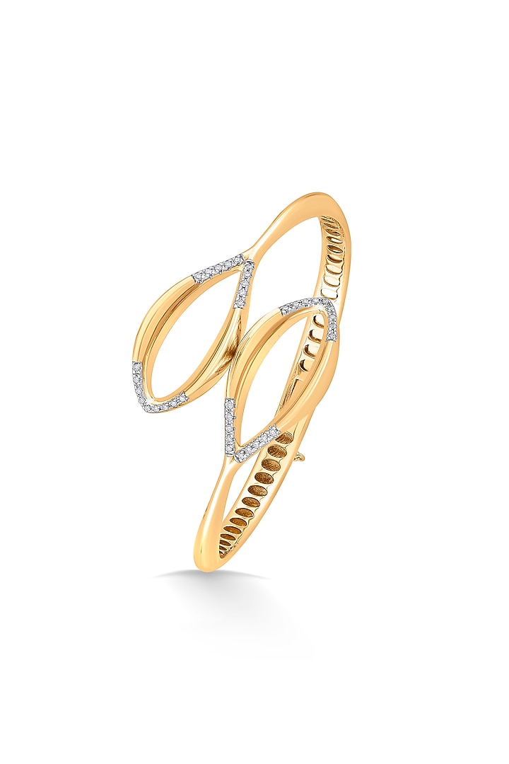 18kt Rose Gold Finish Oval Bangle With 39 Diamonds by ZEN DIAMOND at Pernia's Pop Up Shop