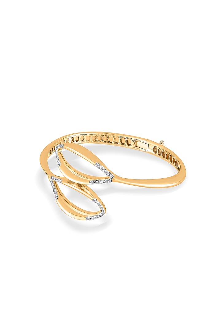 18kt Rose Gold Finish Oval Bangle With 39 Diamonds by ZEN DIAMOND at Pernia's Pop Up Shop