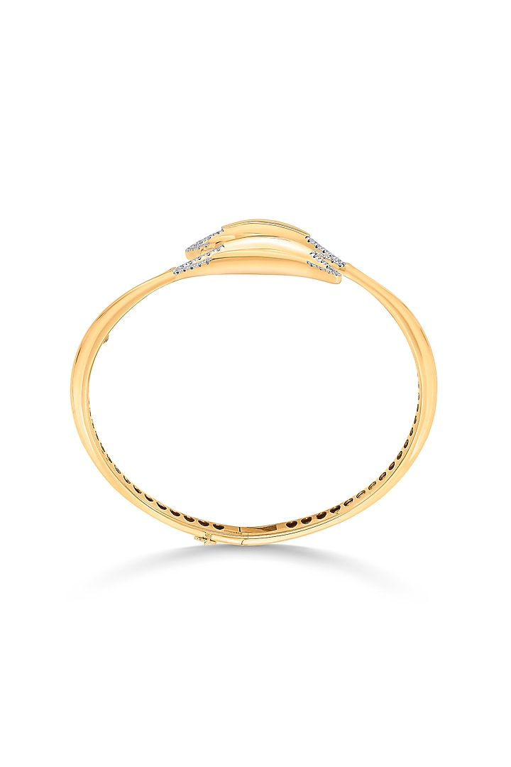 18kt Rose Gold Finish Oval Bangle With 39 Diamonds by ZEN DIAMOND at Pernia's Pop Up Shop