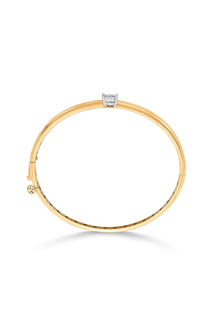 18kt Rose Gold Finish Oval Bangle With 19 Diamonds by ZEN DIAMOND at Pernia's Pop Up Shop