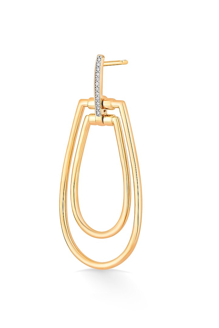 18kt Rose Gold Finish Earrings With 25 Diamonds by ZEN DIAMOND at Pernia's Pop Up Shop