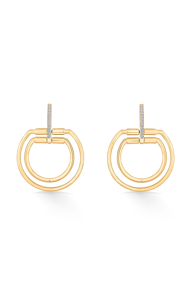 18kt Rose Gold Finish Earrings With 25 Diamonds by ZEN DIAMOND at Pernia's Pop Up Shop