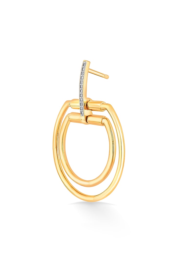 18kt Rose Gold Finish Earrings With 25 Diamonds by ZEN DIAMOND at Pernia's Pop Up Shop