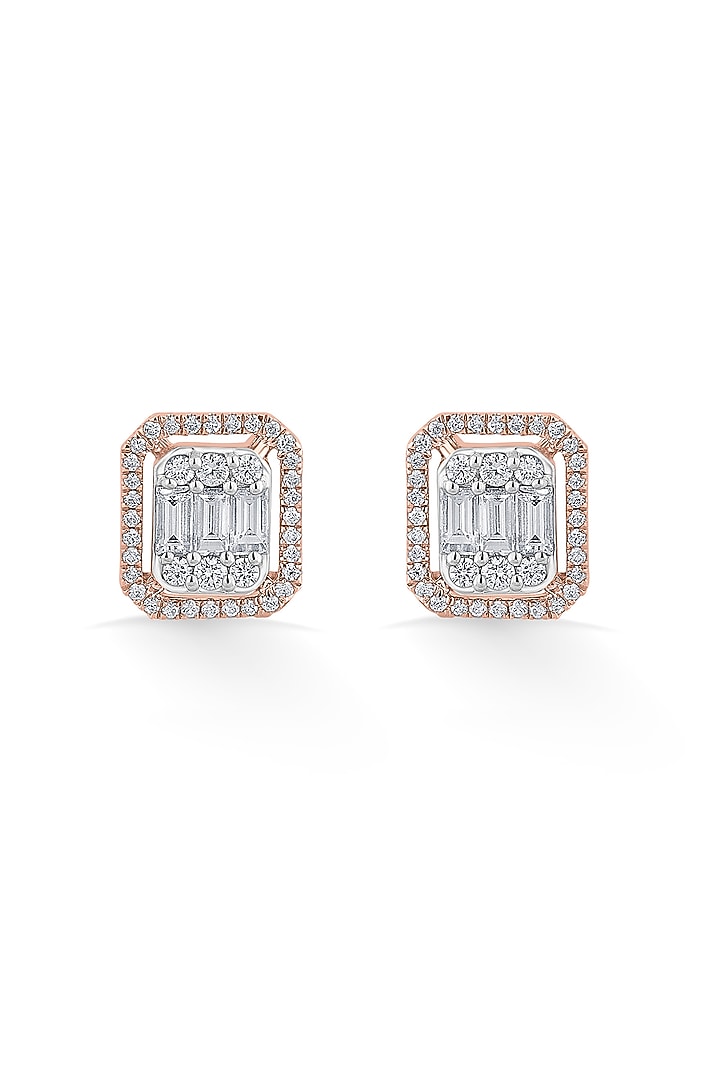 14kt Rose Gold Finish Earrings With 84 Diamonds by ZEN DIAMOND at Pernia's Pop Up Shop
