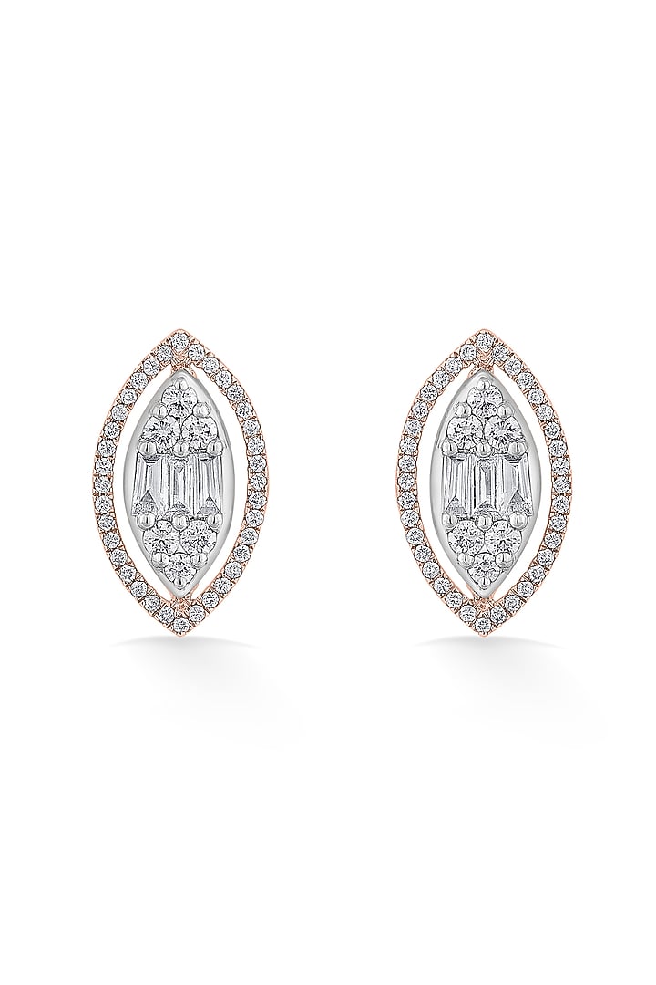 14kt Rose Gold Finish Earrings With 92 Diamonds by ZEN DIAMOND at Pernia's Pop Up Shop
