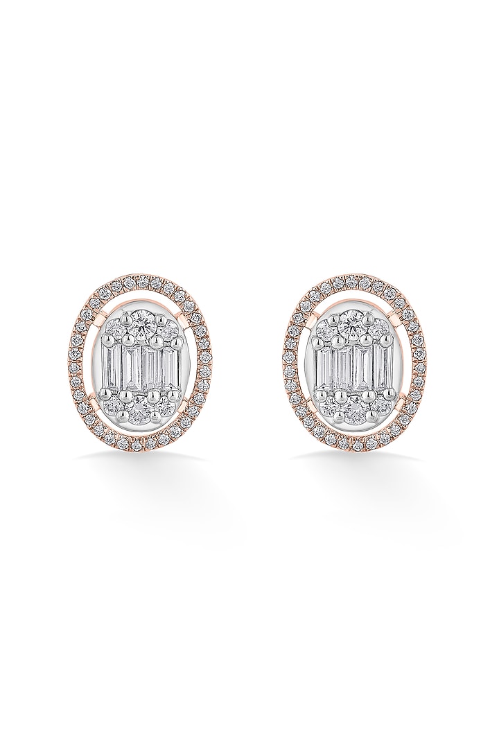 14kt Rose Gold Finish Earrings With 90 Diamonds by ZEN DIAMOND at Pernia's Pop Up Shop