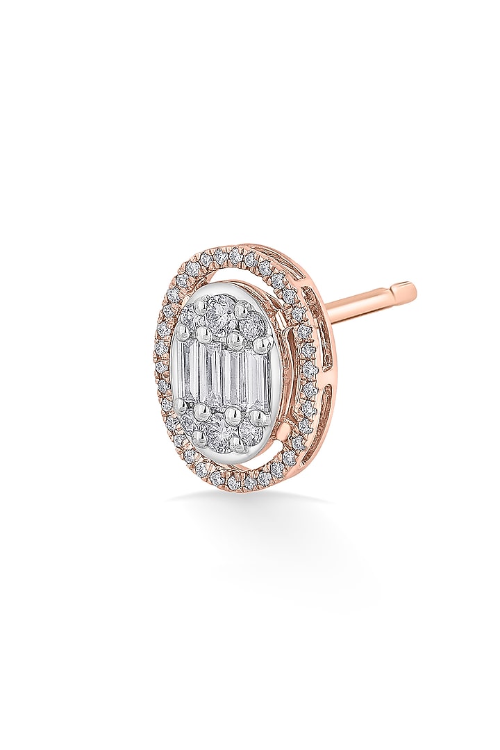 14kt Rose Gold Finish Earrings With 90 Diamonds by ZEN DIAMOND at Pernia's Pop Up Shop