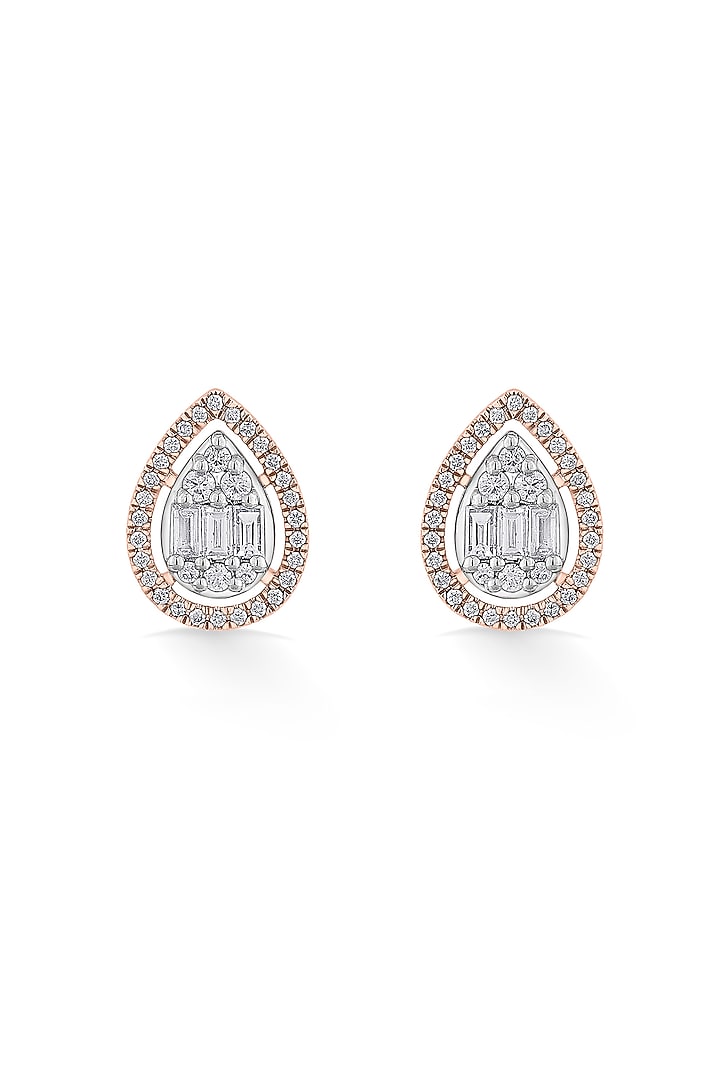 14kt Rose Gold Finish Earrings With 76 Diamonds by ZEN DIAMOND at Pernia's Pop Up Shop