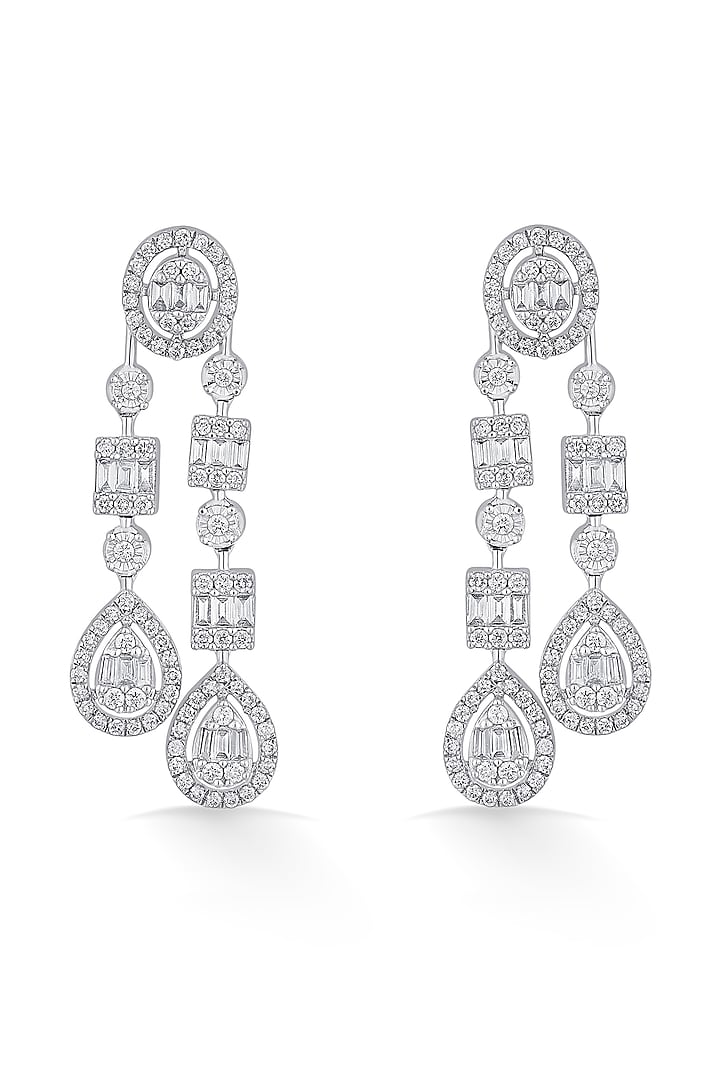 14kt White Gold Finish Earrings With 211 Diamonds by ZEN DIAMOND at Pernia's Pop Up Shop