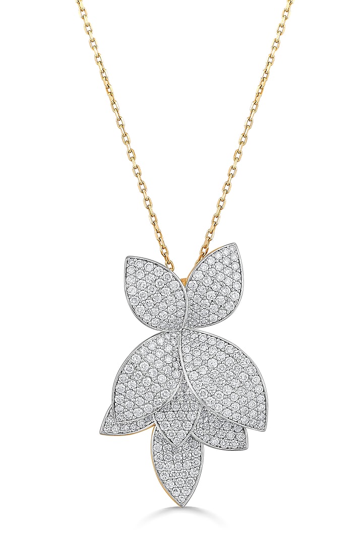 18kt Rose Gold Finish Pendant Necklace With 286.5 Diamonds by ZEN DIAMOND at Pernia's Pop Up Shop