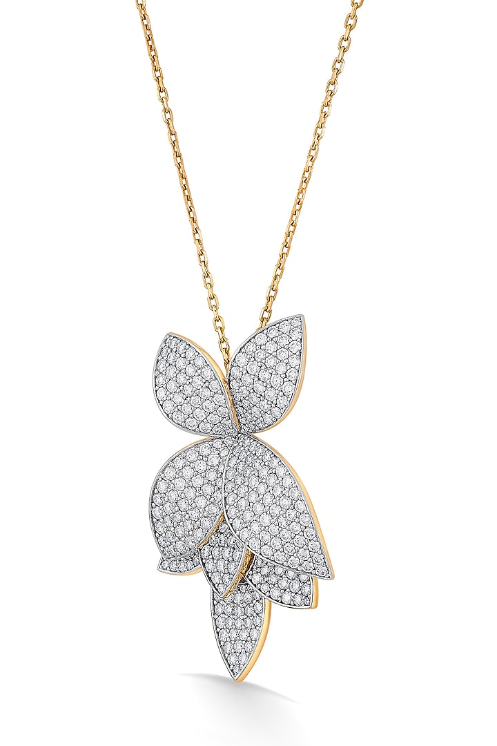 18kt Rose Gold Finish Pendant Necklace With 286.5 Diamonds by ZEN DIAMOND at Pernia's Pop Up Shop