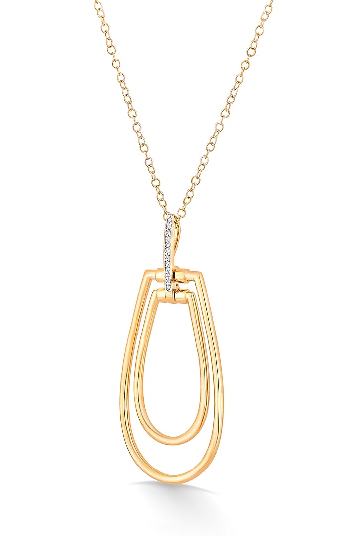 18kt Rose Gold Finish Pendant Necklace With 13 Diamonds by ZEN DIAMOND at Pernia's Pop Up Shop