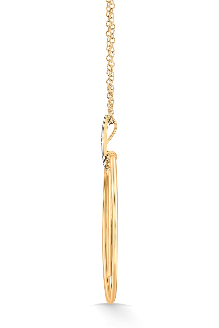 18kt Rose Gold Finish Pendant Necklace With 13 Diamonds by ZEN DIAMOND at Pernia's Pop Up Shop