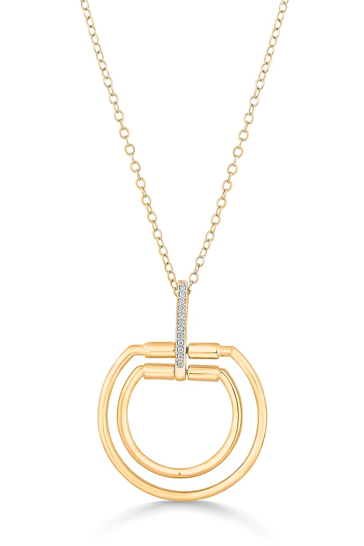 18kt Rose Gold Finish Pendant Necklace With 13 Diamonds by ZEN DIAMOND at Pernia's Pop Up Shop