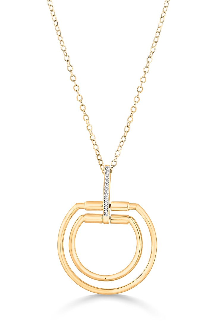 18kt Rose Gold Finish Pendant Necklace With 13 Diamonds by ZEN DIAMOND at Pernia's Pop Up Shop