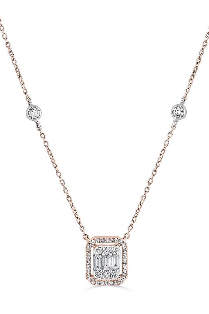 18kt Rose Gold Finish Pendant Necklace With 44 Diamonds by ZEN DIAMOND at Pernia's Pop Up Shop