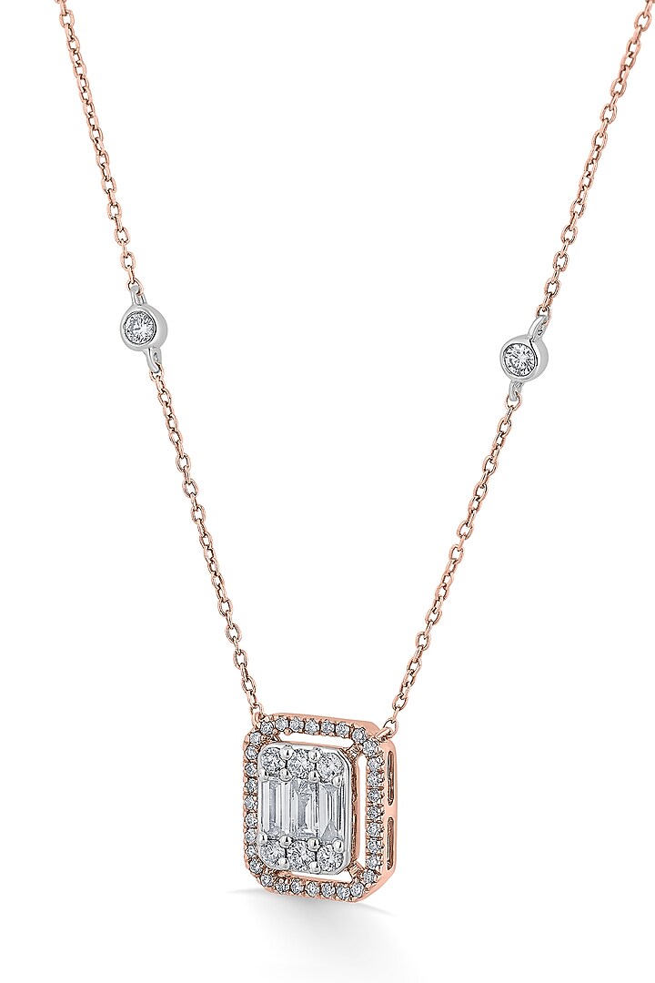 14kt Rose Gold Finish Pendant Necklace With 44 Diamonds by ZEN DIAMOND at Pernia's Pop Up Shop
