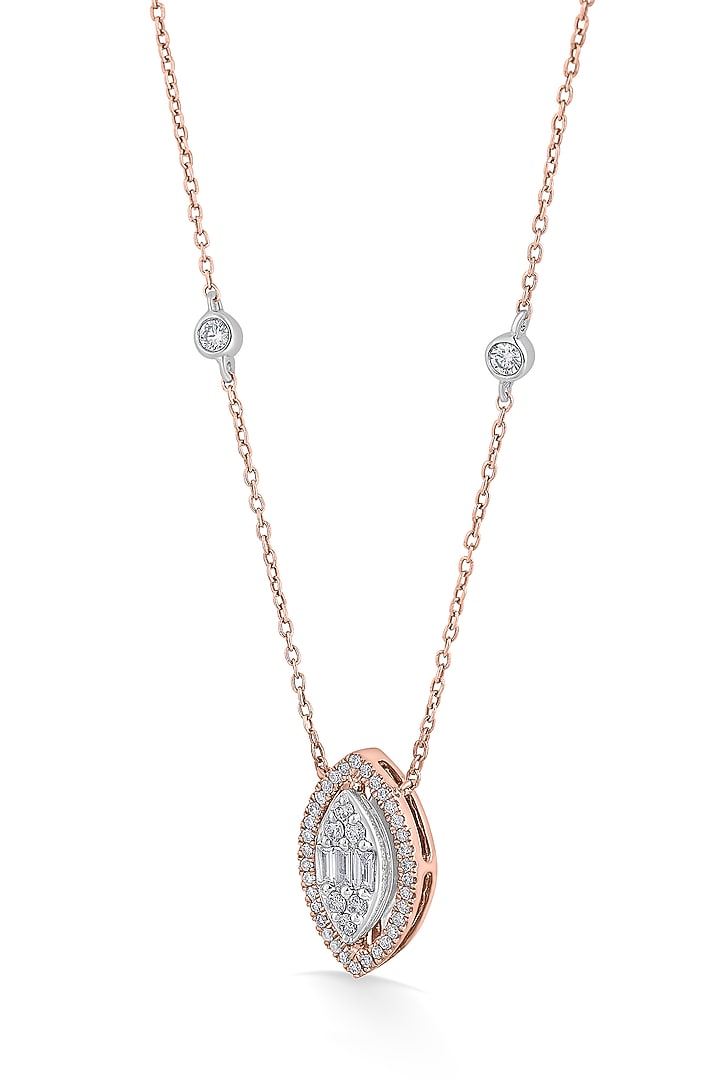 14kt Rose Gold Finish Pendant Necklace With 46 Diamonds by ZEN DIAMOND at Pernia's Pop Up Shop