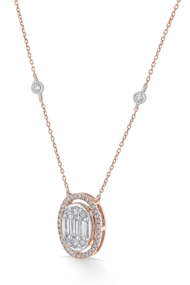 14kt Rose Gold Finish Pendant Necklace With 47 Diamonds by ZEN DIAMOND at Pernia's Pop Up Shop