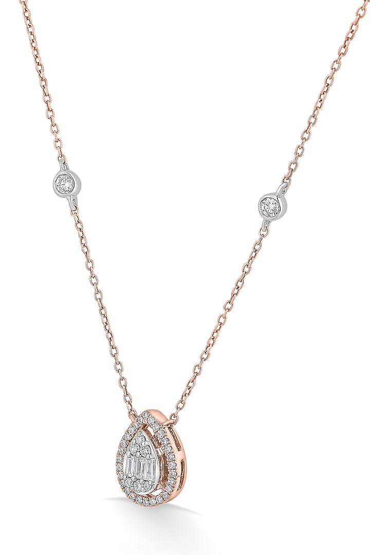 14kt Rose Gold Finish Pendant Necklace With 40 Diamonds by ZEN DIAMOND at Pernia's Pop Up Shop