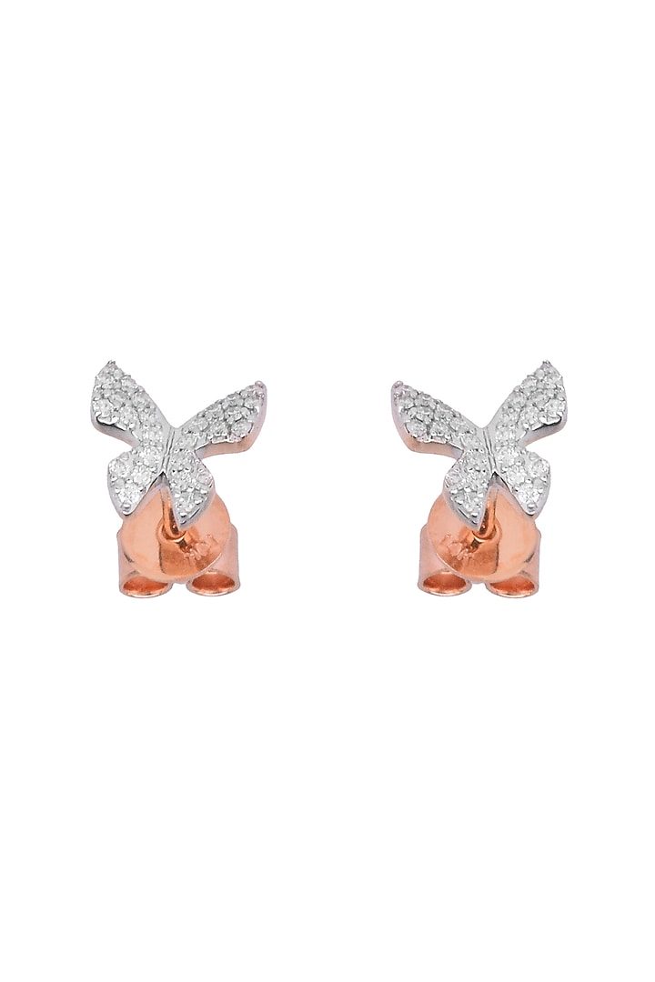 14kt Rose Gold Finish Diamond Earrings by ZEN DIAMOND at Pernia's Pop Up Shop