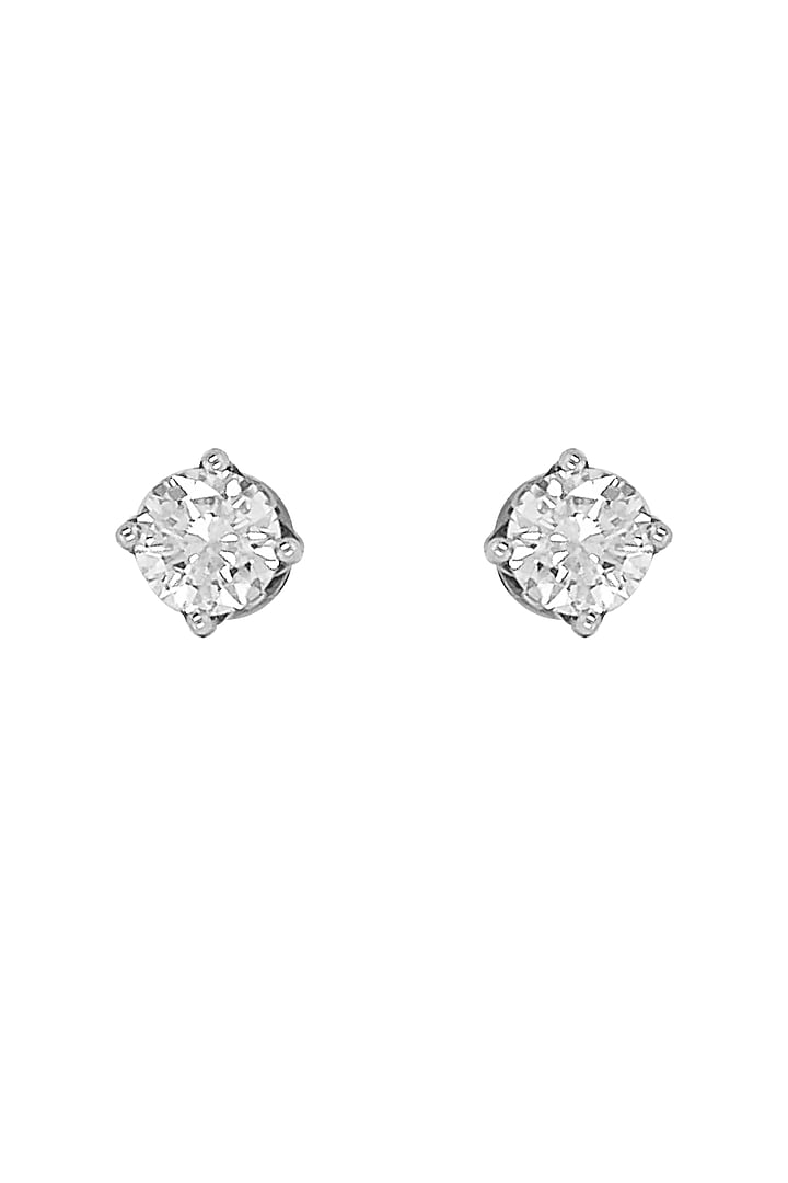18k White Finish Diamond Stud Earrings by ZEN DIAMOND at Pernia's Pop Up Shop
