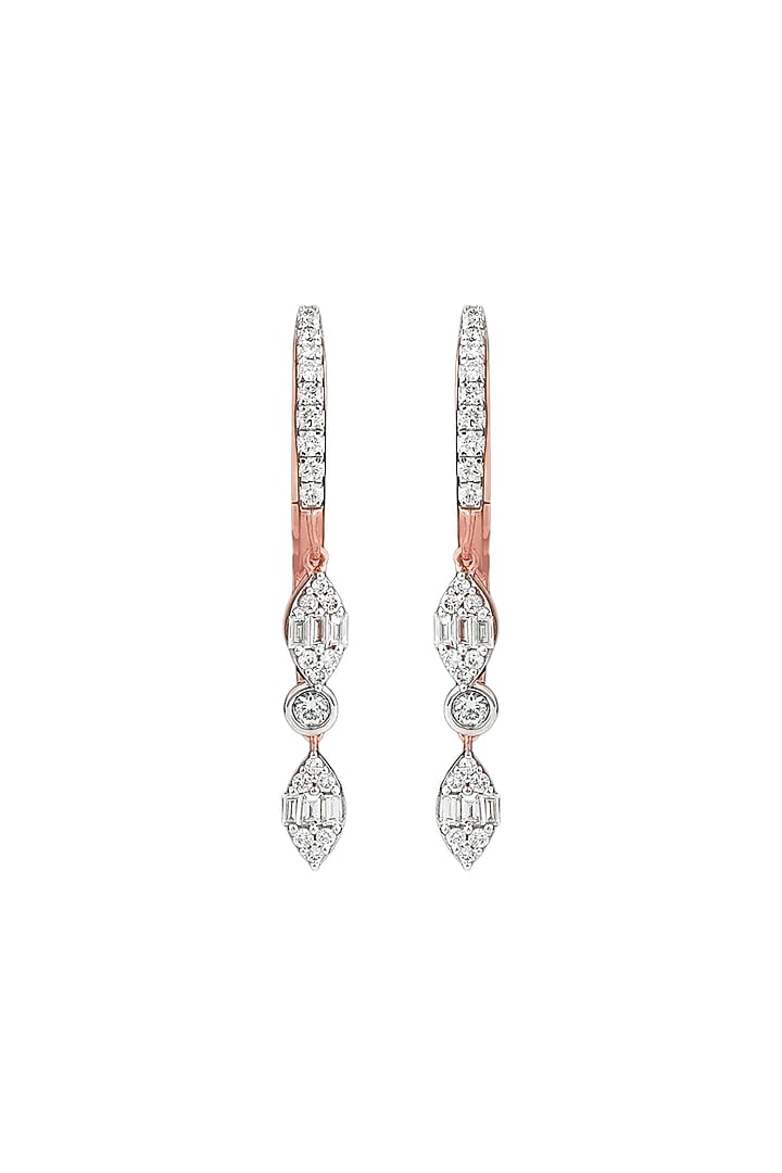 14kt Rose Gold Finish Diamond Facet Fusion Hoop Earrings by ZEN DIAMOND at Pernia's Pop Up Shop