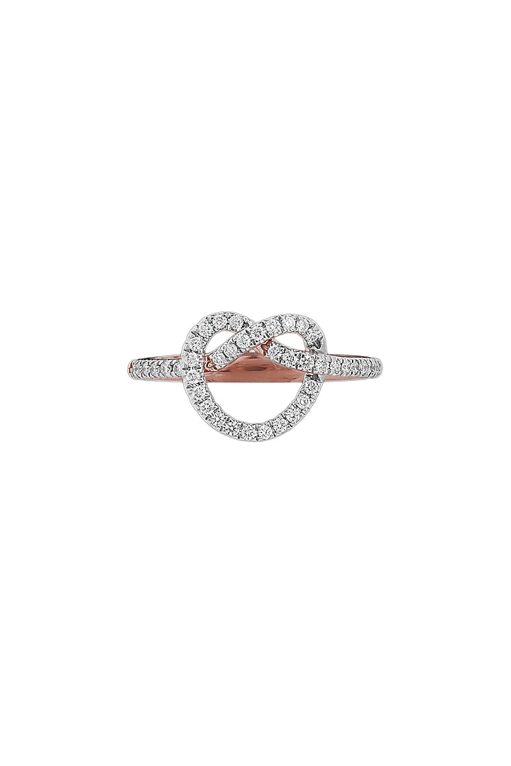 14kt Rose Gold Finish Diamond Love Knot Ring by ZEN DIAMOND at Pernia's Pop Up Shop