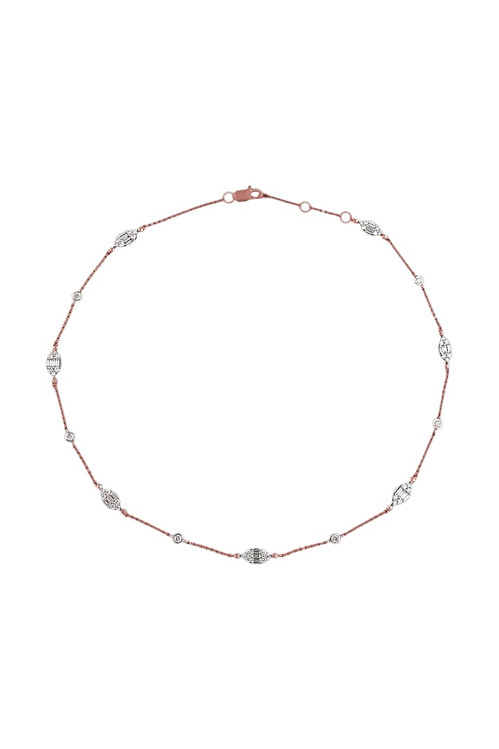 14kt Rose Gold Finish Diamond Necklace by ZEN DIAMOND at Pernia's Pop Up Shop