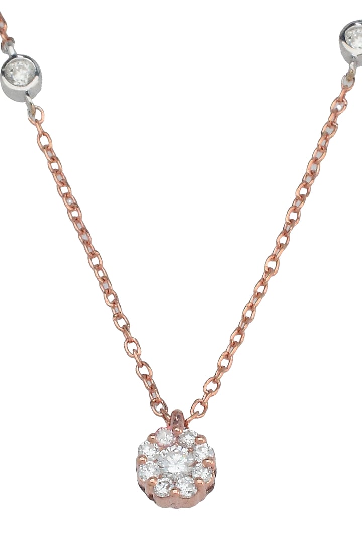 14kt Rose Gold Finish Diamond Pendant Necklace by ZEN DIAMOND at Pernia's Pop Up Shop