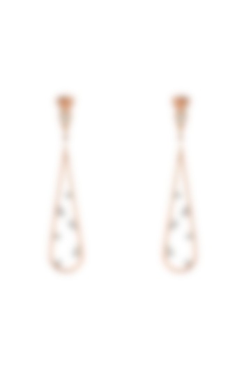 18kt Rose Gold Finish Diamond Soiree Dangler Earrings by ZEN DIAMOND at Pernia's Pop Up Shop