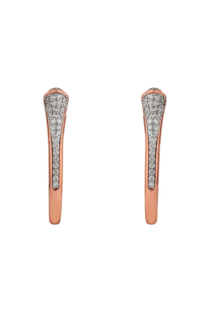 18kt Rose Gold Finish Diamond Soiree Dangler Earrings by ZEN DIAMOND at Pernia's Pop Up Shop